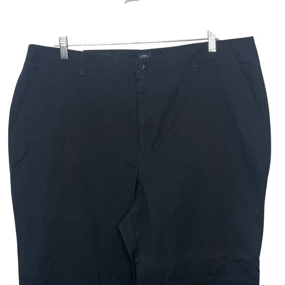 Dockers Pants Womens 24W Short Black New Flat Front Khakis Straight Leg - Picture 3 of 10